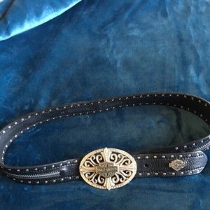 black leather belt & buckle